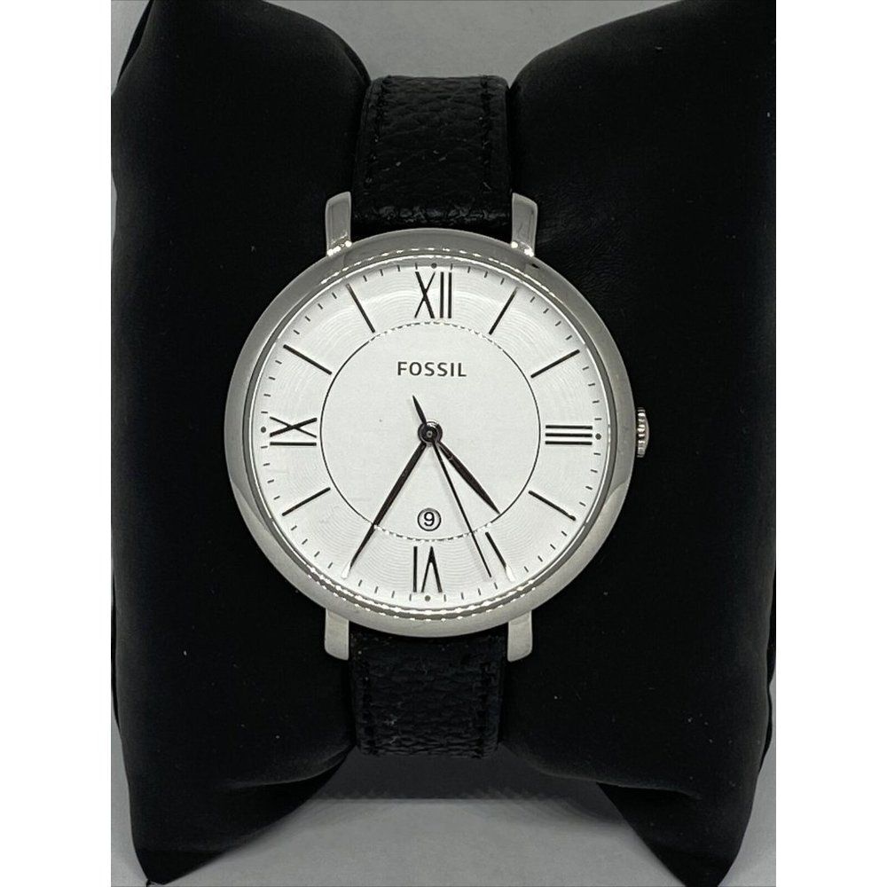 Fossil ES3793 Women's Black Leather Analog Dial Qu